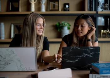 women training on computers