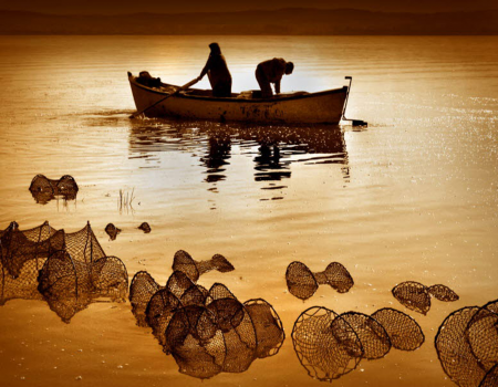 Men in a boat fishing