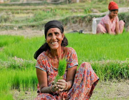 Woman smiling to the camera