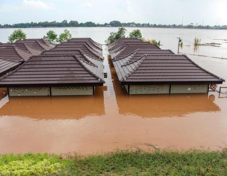 Flooded houses